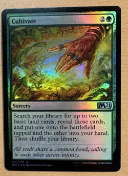 MTG Cultivate Foil Card, M21, Core Set 2021 - Image 1