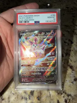 2021 POKEMON SWORD & SHIELD EVOLVING SKIES #184 FULL ART/SYLVEON V PSA 10 - Image 1