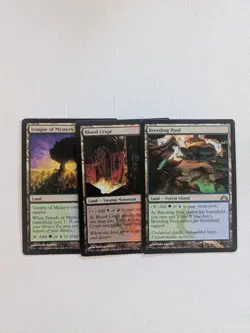 MTG Magic the Gathering lot ~ Breeding Pool ~ Temple Of Mystery ~ Blood Crypt ~ - Image 1
