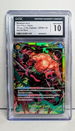 One Piece TCG | Roronoa Zoro | SEC | CGC 10 | Wings of The Captain | OP06-118 - Image 1