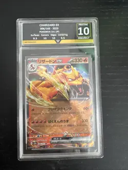 Charizard EX 006/165: Pokemon Card 151 Holo (Japanese) 2023 GRADED - Image 1