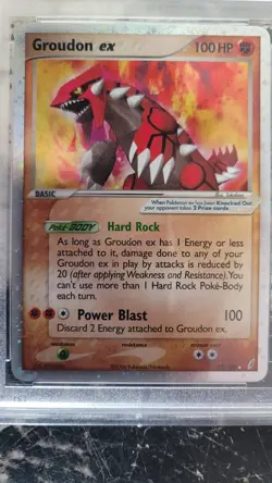 2006 POKEMON Crystal Guardians #93/100 GROUDON EX-HOLO PSA 8 - Image 2