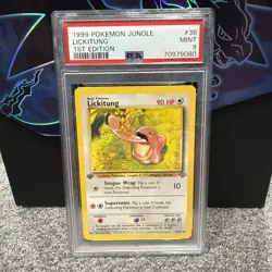 Pokemon PSA 9 MINT Lickitung 38/64 Jungle 1st Edition Uncommon - Image 1