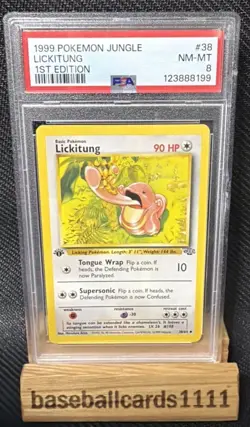 POKEMON 1st Edition Jungle LICKITUNG 38/64 Uncommon PSA 9 MINT Vintage WOTC P1 - Image 1