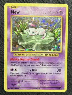 Pokemon TCG - MEW - 53/108 - HOLO - RARE - XY: EVOLUTIONS (2016) - LP - Image 1
