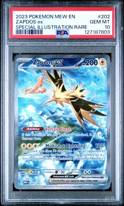 2023 POKEMON SV 151 202 ZAPDOS EX SPECIAL ILLUSTRATION RARE PSA 10 - Image 1