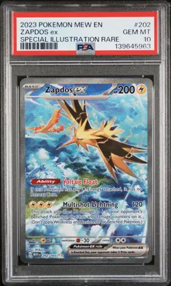 2023 POKEMON MEW EN-151 SPECIAL ILLUSTRATION RARE #202 ZAPDOS EX PSA 10 - Image 1