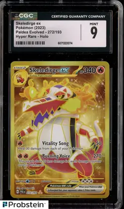 2023 Pokemon Paldea Evolved Hyper Rare #272/193 Skeledirge ex Holo CGC 9 MINT - Image 1