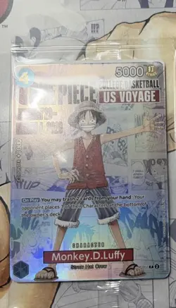 One Piece Monkey D. Luffy US Voyage College Basketball SEALED Foil Promo Card - Image 1