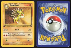 Pokemon TCG | Sandslash 41/62 | Uncommon | Fossil | 1st Edition MP - Image 1