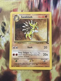 Pokemon TCG Sandslash Fossil 41/62 Regular Unlimited Uncommon Card WOTC Mp - Image 1