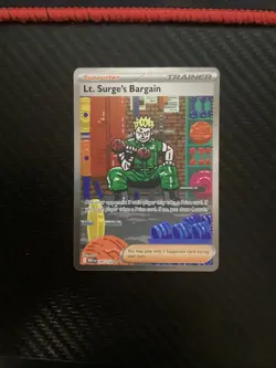 Pokemon Lt. Surge’s Bargain 185/132 Special Illustration Rare Mega Evolution NM - Image 1