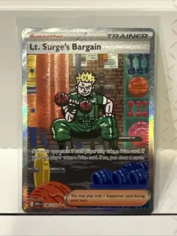 Pokemon Lt. Surge’s Bargain 185/132 Special Illustration Rare Mega Evolution NM - Image 1
