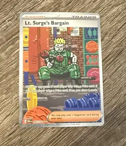 Pokemon Lt. Surge’s Bargain 185/132 Special Illustration Rare Mega Evolution NM - Image 2