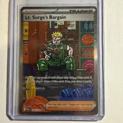 Pokemon Lt. Surge’s Bargain 185/132 Special Illustration Rare Mega Evolution NM - Image 1