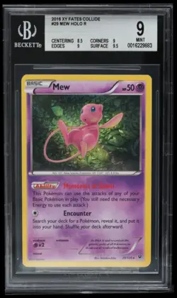 2016 Pokemon XY Fates Collide Mew BGS 9 English #29 Holo Rare - Image 1