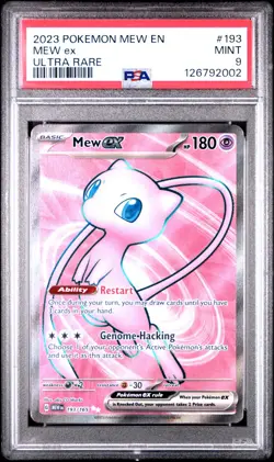 2023 Pokemon Mew ex 193/165 Sv: Scarlet & Violet 151 Holo PSA Mint 9 Ultra Rare - Image 1