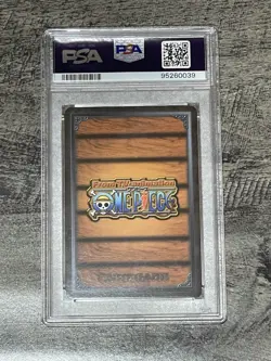 POP 1 PSA 10 - Robin #W08 Gold Stamp Davy Back Fight One Piece 2004 - Image 2