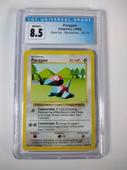 CGC 8.5 - 1999 Pokemon Base Set SHADOWLESS PORYGON 39/102 with Goodies! - Image 2