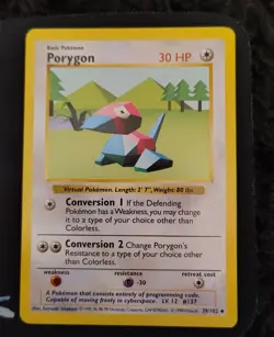 Pokemon TCG Base Set (Shadowless) #39/102 Porygon Mp - Image 1