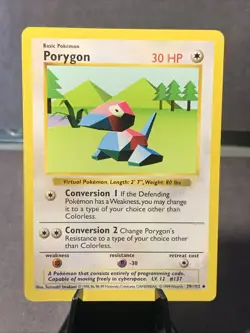 Pokemon TCG Base Set Porygon #39/102 Shadowless Uncommon WOTC VTG 1999 - Image 1