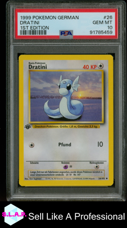 DRATINI POKEMON 26 1999 BASE SET 1ST EDITION - GERMAN PSA 10 - Image 1
