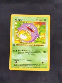Pokemon Cards: Base Set 1st Edition Common: Koffing 51/102 - Image 1