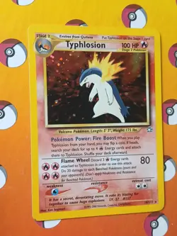 Pokemon Neo Genesis Typhlosion TCG Card 18/111 Unlimited Holo Rare, Vintage - Image 1