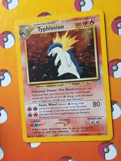 Pokemon Neo Genesis Typhlosion TCG Card 18/111 Unlimited Holo Rare, Vintage - Image 2