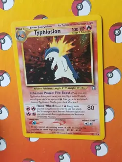 Pokemon Neo Genesis Typhlosion TCG Card 18/111 Unlimited Holo Rare, Vintage - Image 3