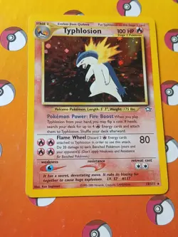 Pokemon Neo Genesis Typhlosion TCG Card 18/111 Unlimited Holo Rare, Vintage - Image 5