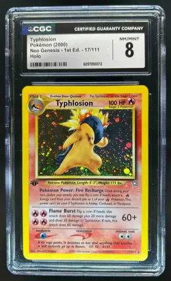 2000 Pokemon Neo Genesis 1st Edition Typhlosion Holo #17/111 CGC 8 - Image 1