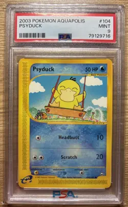 2003 POKEMON AQUAPOLIS #104 PSYDUCK PSA 9 - Image 1