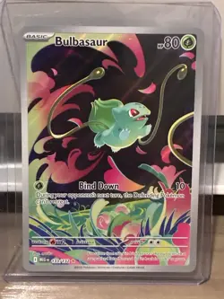 Pokemon TCG Mega Evolutions Stamped Promo Card Bulbasaur 133/132 Near Mint - Image 1