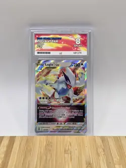Lugia VSTAR 139/195 Pokemon Card Silver Tempest Ace 8 Graded - Image 1