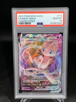 Pokemon TCG Mew VMAX 114/264 Swsh08: Fusion Strike Holo Ultra Rare PSA 10 - Image 1