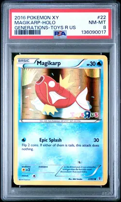 2016 POKEMON XY GENERATIONS TOYS R US #22 MAGIKARP-HOLO PSA 8 - Image 1