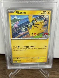 2024 POKEMON SVP EN-SV BLACK STAR PROMO WORLD CHAMPIONSHIPS #190 PIKACHU PSA 9 - Image 3