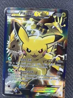 Pokemon Pikachu EX XY124 Black Star Promo 2016 Holo Card TCG Please See Photos - Image 1