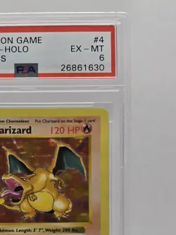 1999 Charizard Holo Shadowless Pokemon Game PSA 6 Ex-MT #4 - Image 3
