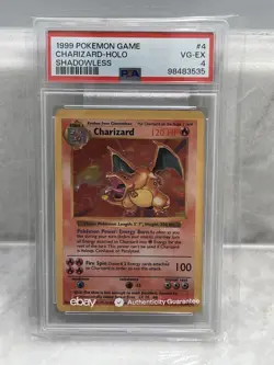 1999 POKEMON GAME #4 CHARIZARD HOLO SHADOWLESS PSA 4 - Image 3