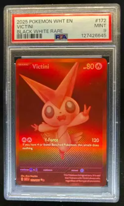 2025 Pokemon SV Black Bolt Victini and White Rare #171/086 PSA 9 - Image 1