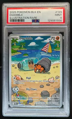 2025 Pokemon SV Black Bolt Dwebble Full Art Illustration Rare #129/086 PSA 9 - Image 1