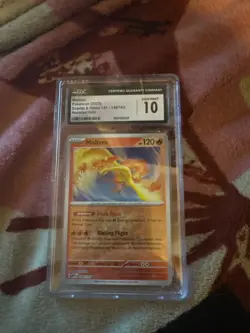 CGC 10 Moltres Holo 146/165 Scarlet & Violet 151 2023 MEW EN Pokemon Card - Image 1