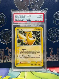 2003 POKEMON BLACK STAR PROMO #012 PIKACHU HOLO PSA 8 - Image 1