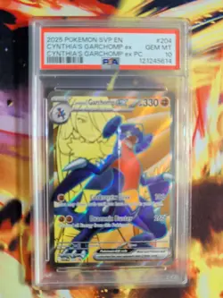 2025 POKEMON SVP EN-SV PREMIUM COLLECTION PROMO CYNTHIA'S GARCHOMP EX 204 PSA 10 - Image 1
