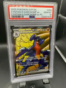 2025 POKEMON SVP EN-SV PREMIUM COLLECTION PROMO CYNTHIA'S GARCHOMP EX 204 PSA 10 - Image 1