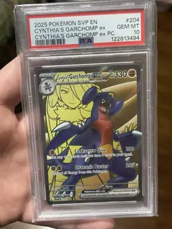 2025 POKEMON SVP EN-SV PREMIUM COLLECTION PROMO CYNTHIA'S GARCHOMP EX 204 PSA 10 - Image 1