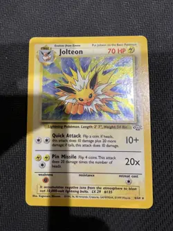 Jolteon Jungle Holo Rare HP+ Vintage Pokemon - Image 1