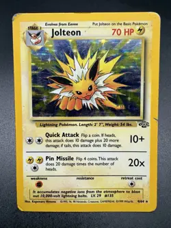 Pokemon TCG Jungle Jolteon Unlimited Holo Rare 4/64 Vintage HP - Image 1